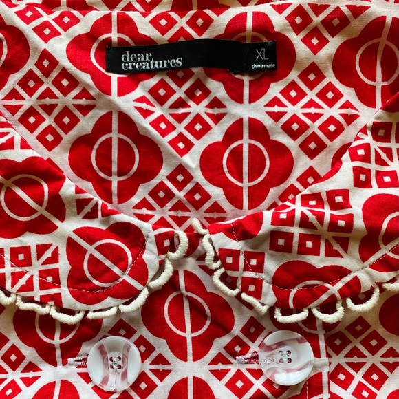 Red Geometric Dear Creatures Dress - Picture 3 of 6